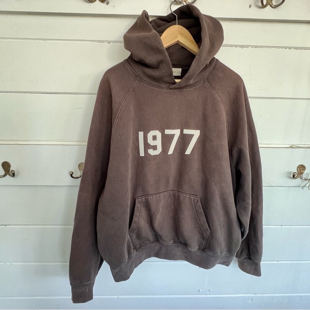 Essentials Fear of God Brown Hooded Sweatshirt. Size M.